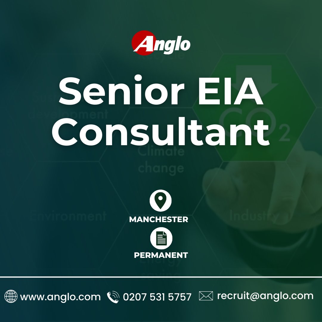 🚨New Job🚨

Our esteemed client is seeking a Senior EIA Consultant to join their team and make a significant impact on environmental assessments.

Apply below:

🔗 anglo.com/environmental-…

#eiaconsultant #eia #enviromental #permanentjobs #manchesterjobs #environment #recruitment