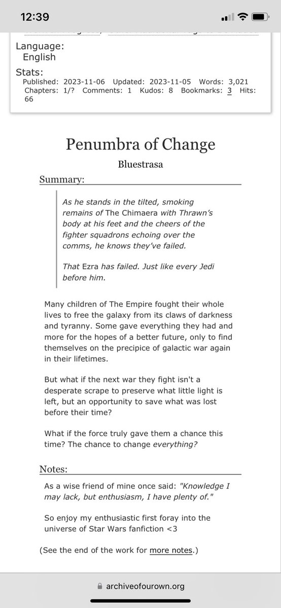 *throws the Star Wars fic I started instead of finishing any mcyt stuff and runs*

It’s not mcyt but it’s still cool! Check it out!

archiveofourown.org/works/51396340…