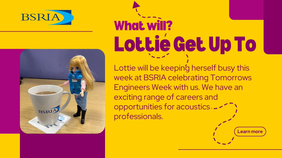 For Tomorrow's Engineers Week, the IOA and the WES Lottie Tour are partnering to showcase to young people the variety of fascinating career options available to those in the acoustics field.

Learn more about Lottie’s adventures: weslottietour.org.uk
 
#WESLottieTour #TEWeek23