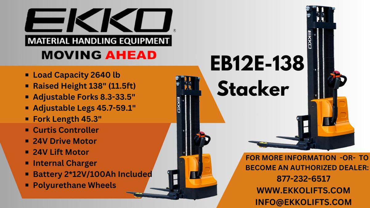 EKKOlifts's tweet photo. 🚨In stock now!🚨EB12E-138
https://t.co/CWXq4Uz87O
INFO@EKKOLIFTS.COM
(877)232-6517
#ekko #ekkolifts #liftequipment #materialhandlingequipment #warehousesolutions #liftsales #keeporganized #palletstacker #PalletMover #forklift #stackers #reachtruck #scissorlift #palletjack https://t.co/wVr6oSW5Ui
