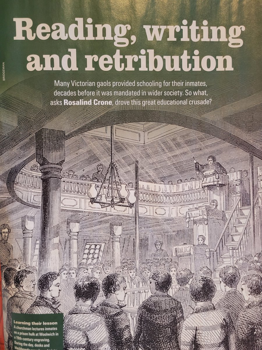 Delighted at have an article on the lost prison schools of 19thC Britain in this month's BBC History Mag <a href="/HistoryExtra/">HistoryExtra</a> on the 200th anniversary of the first legislation on prison education (1823 Gaols Act). If you want to learn more... 1/2