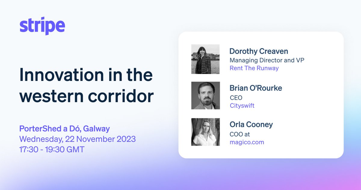 🙌Join us for our upcoming collaborative event with <a href="/stripe/">Stripe</a> 

Moderated by <a href="/jamieheaslip/">jamie heaslip</a>, this panel discussion will highlight some local successes and bring together diverse business leaders to explore innovation and growth

📍22nd Nov | 17:30-19:30

🔗bit.ly/40sNdtQ