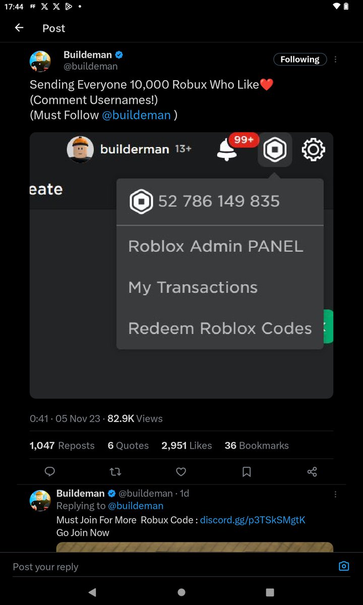 Rbloxhb on X: Must Join Discord to Send You Private Robux Code