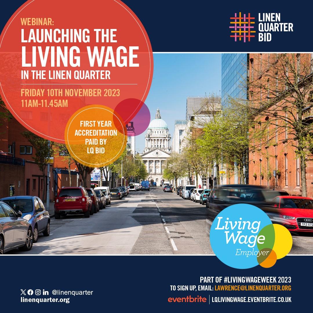 It's #LivingWageWeek and I'm fortunate to have worked for two accredited living wage employers (especially given there are only 82 in NI!).

@LinenQuarterBID are hosting a webinar for orgs to learn more and are proving financial support.

Sign up here;
eventbrite.co.uk/e/beyond-minim…