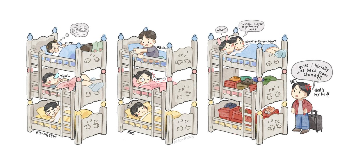 who knows? this may be my exo ot9 dorm situation rn 😭😭😭