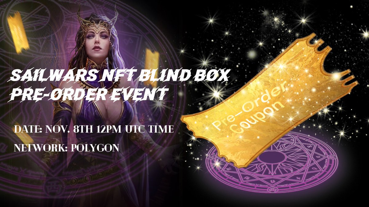 Attention #Sailors

#Sailwars NFT Blind Box Pre-order Event ｜$1 USDT

🗓️Date: Nov 8th 12pm UTC - Nov 11th 12pm UTC

Join the pre-order event and unlock the opportunity to receive a coupon worth 5 USDT by spending just 1 USDT!🔥

Heroes are here and ready to help you brave the