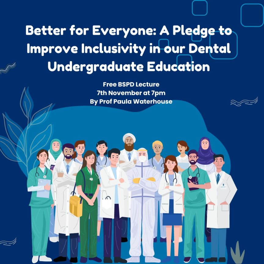 Don't forget about tomorrow's online evening lecture, our guest is BSPD President, Professor Paula Waterhouse. 
"Better for Everyone: A Pledge to Improve Inclusivity in our Dental Undergraduate Education"
Registration on Maxcourse: maxcourse.co.uk/henw/userCours…
See you all on Teams!