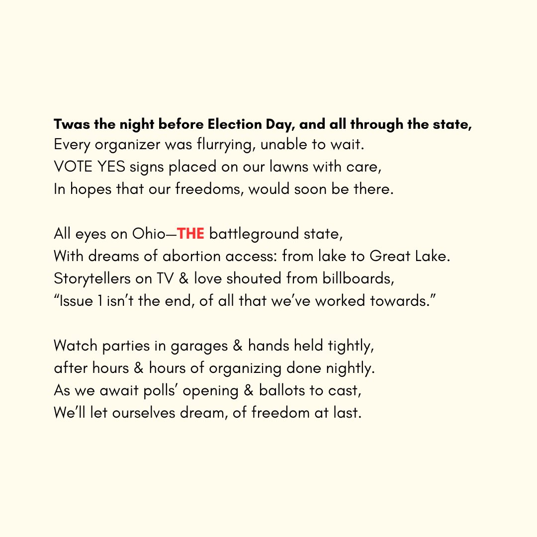 abortionfundOH's tweet photo. ⚡️ Twas the night before Election Day ⚡️ https://t.co/xZMyYuN1Dq