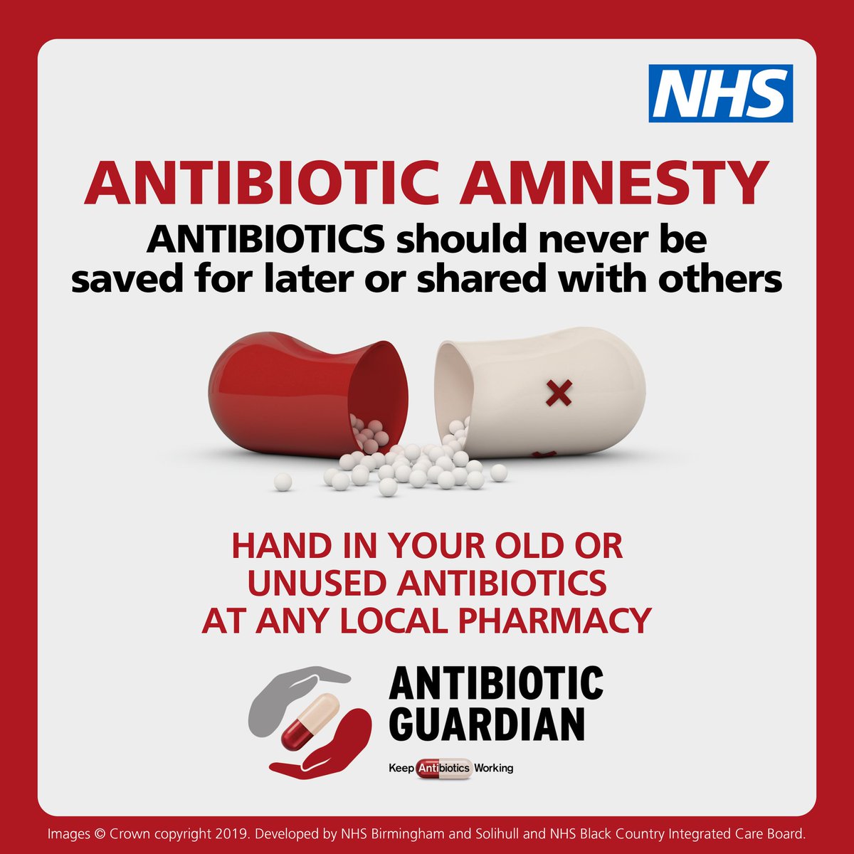 An #AntibioticAmnesty is being held this November. 💊 Anyone with old or unused antibiotics should take them to a local pharmacy, where the antibiotics will be disposed of safely, so we can keep antibiotics working. ➡️ Follow the link to learn more: bit.ly/3FLG7qJ