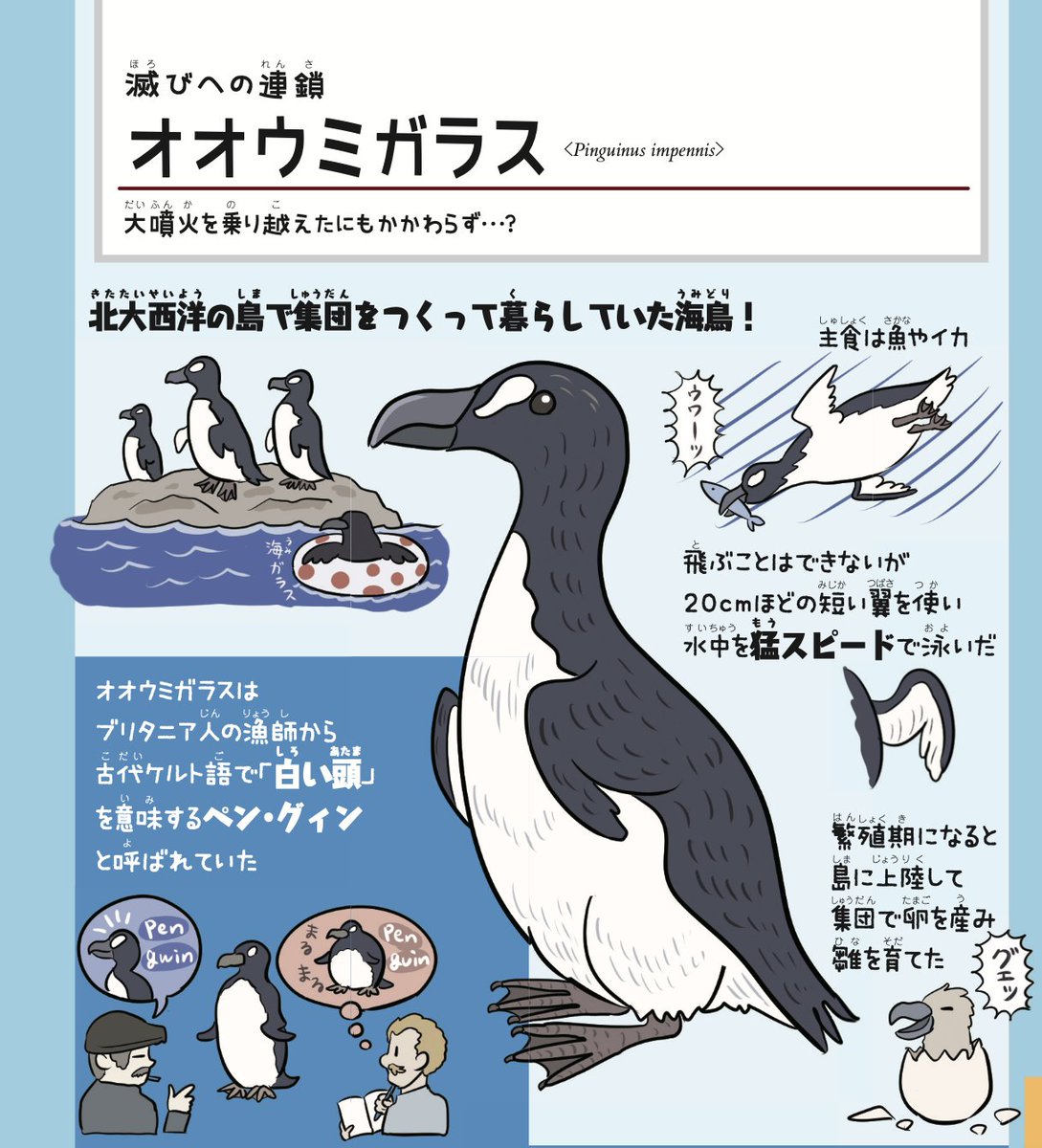 『北極百貨店のコンシェルジュさん』、ご来店する絶滅動物のお客様をほぼ全員『絶滅どうぶつ図鑑』で図解済みだったので笑う。副読本としてまさかの自著をオススメせざるをえない状況になるとは…