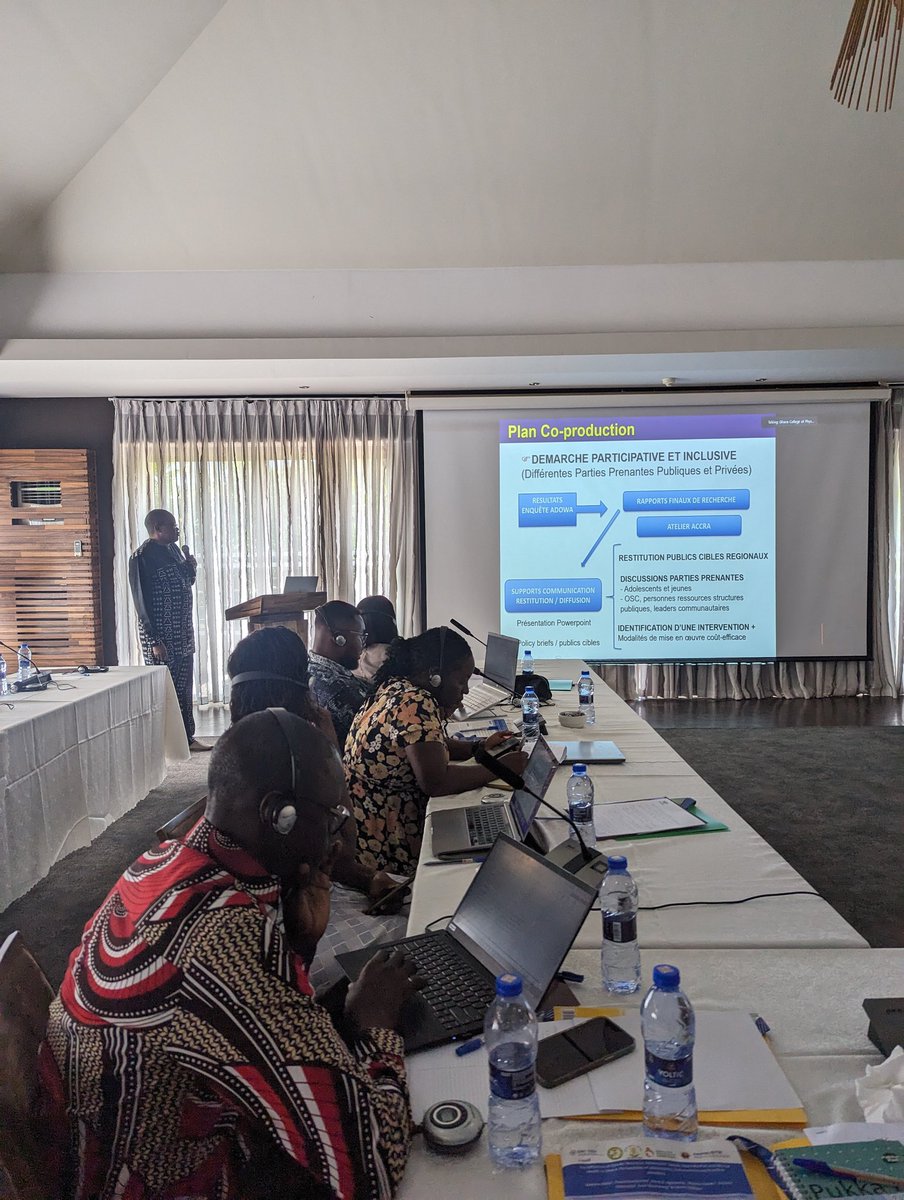 AdolescentsWA's tweet photo. Dr. Maurice Yaogo , the Principal Lead from Burkina presents an overview of work done so far and outlines the next steps for the health systems and policy work in Burkina Faso.
#AdolescentHealthWestAfrica
#AdolescentMentalHealth
#AdolescentReproductiveHealth https://t.co/R6UYTTVfPE