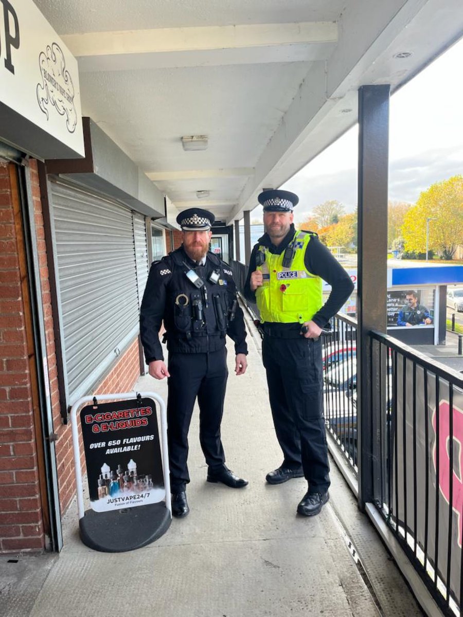 Superintendent Ross and Sgt Robinson are out and about on foot in the Woolston area engaging with local community and businesses, if you see them and want discuss any local issues please go and speak with them #hereforcommunities