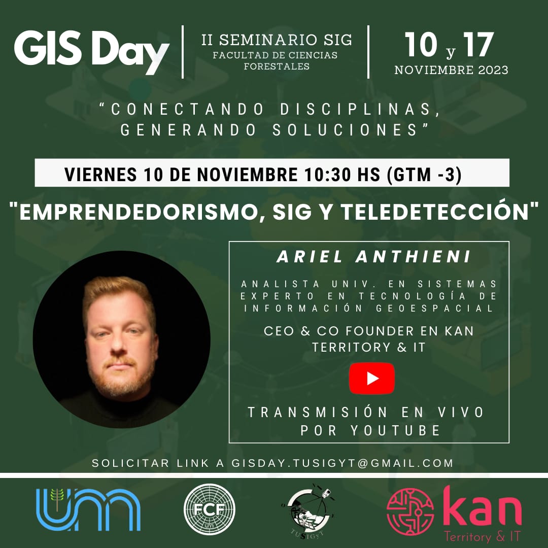 🔝 Quiero invitarlos a participar de la charla que daré para el GIS day, II Seminario SIG de la Facultad de Ciencias Forestales este viernes 10 de noviembre a las 10:30.

👉 Les dejo el link para las inscripciones docs.google.com/forms/d/e/1FAI… 

¡No se la pierdan! 😊