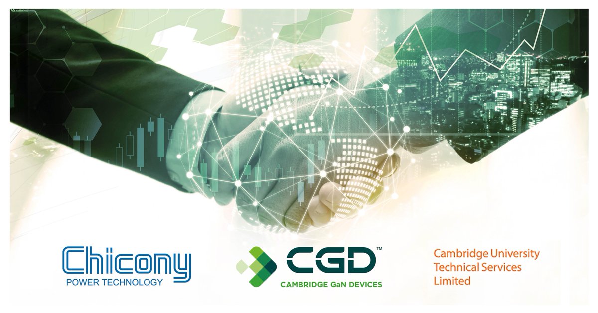 We are honored to announce that CGD partners with Chicony Power and Cambridge University Technical Services to conceive and develop advanced, efficient, high power-density #adapters and #datacentre power products using #GaN. Read more: orlo.uk/43KR5