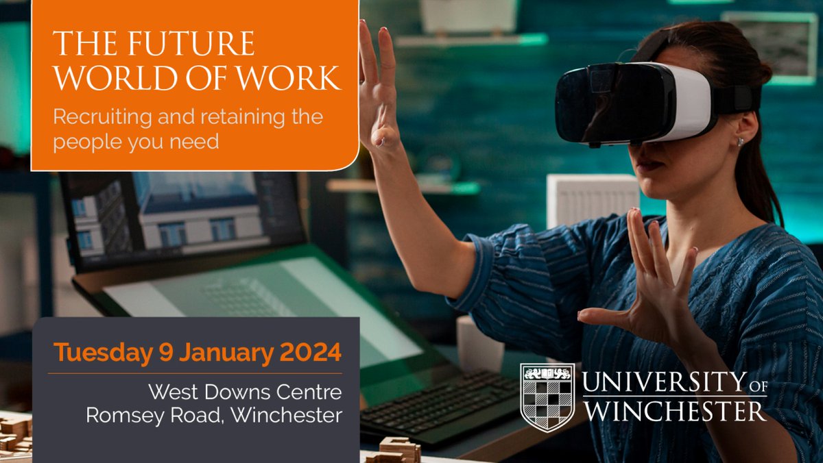 Combining the best of the digital world and human skills is the theme of a business conference at the West Downs Centre @_UoW on January 9, 2024. The keynote speaker will be futurologist Dr Nicola Millard. Find out more at shorturl.at/dEJW7