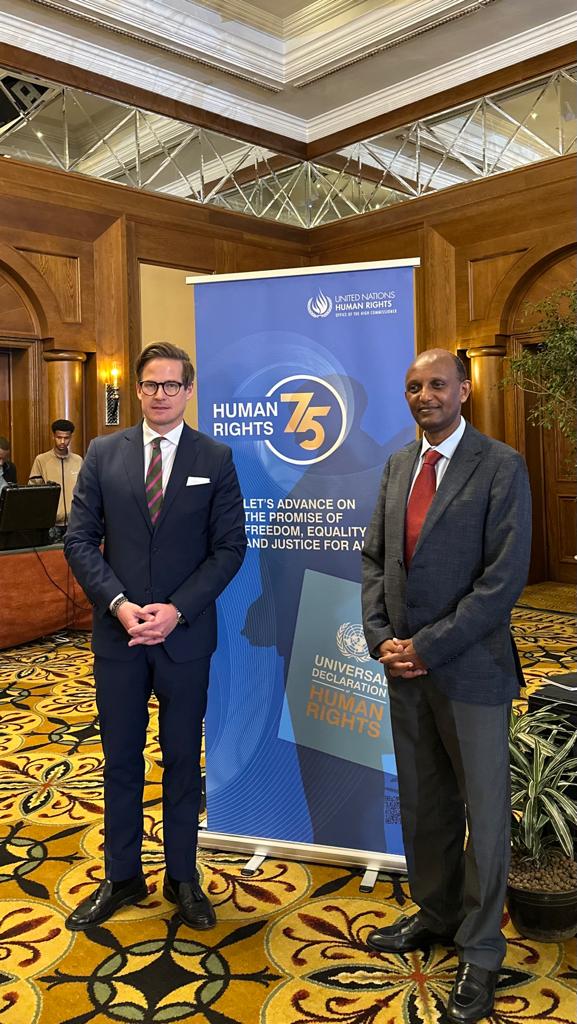 Hans Henric Lundquist (@sweambetandau) on Twitter photo Participated in the national conference to mark the 75th anniversary of the Universal Declaration of Human Rights.
<a href="/OHCHR_EARO/">UN Human Rights EARO</a> and <a href="/EthioHRC/">Ethiopian Human Rights Commission (EHRC) - แขแฐแแฎ</a> are important partner to ๐ธ๐ช in supporting the advancement of human rights in ๐ช๐น. Participated in the national conference to mark the 75th anniversary of the Universal Declaration of Human Rights.
<a href="/OHCHR_EARO/">UN Human Rights EARO</a> and <a href="/EthioHRC/">Ethiopian Human Rights Commission (EHRC) - แขแฐแแฎ</a> are important partner to ๐ธ๐ช in supporting the advancement of human rights in ๐ช๐น.