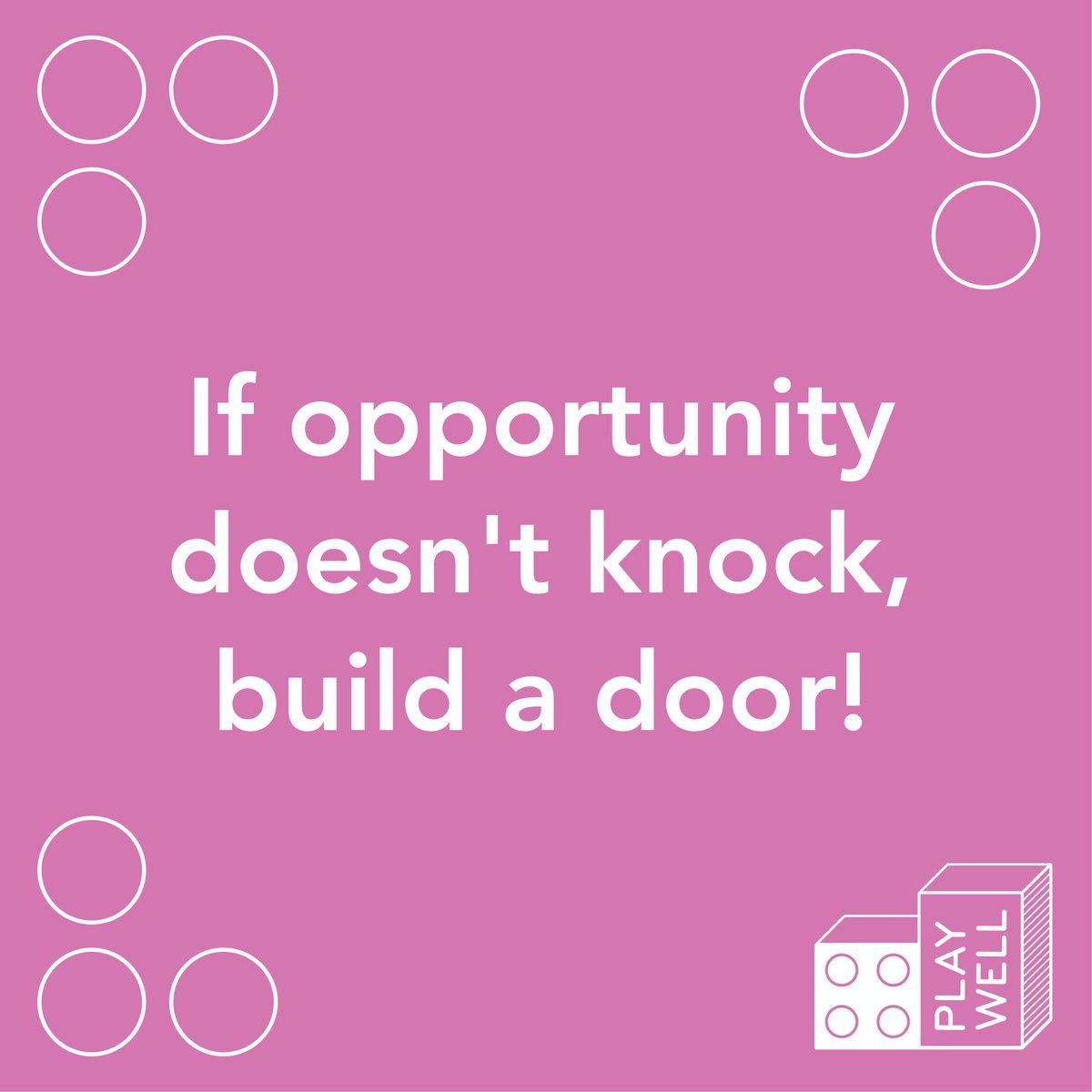 If opportunity doesn't knock, build a door (made out of LEGO® bricks)!

Embrace your inner builder and create your own path to success.

#Lego #Playwell #MotivationalMonday