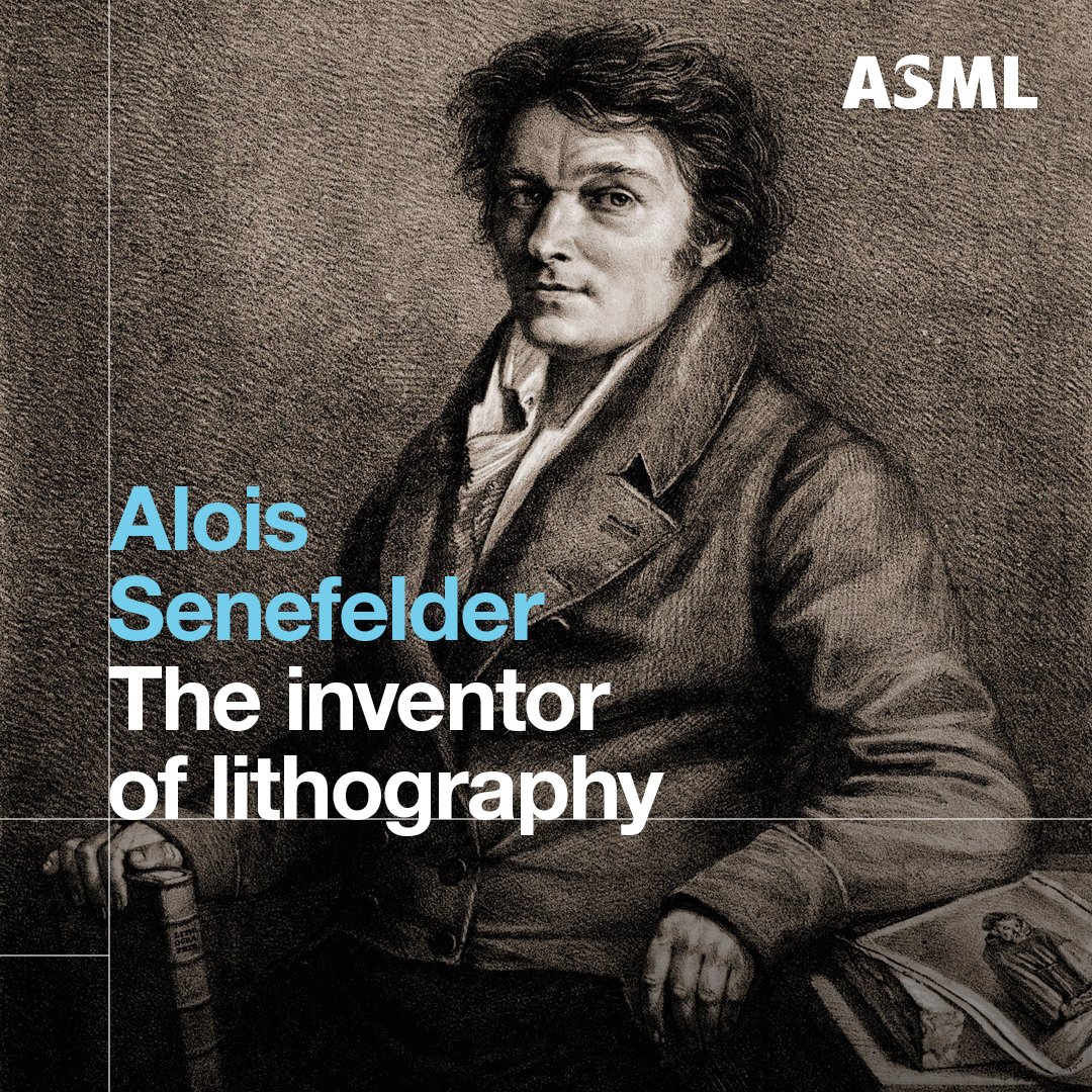 ASMLcompany's tweet photo. Today we're celebrating the 252nd birthday of lithography's inventor, German playwright Alois Senefelder!

In 1796, he accidentally discovered that he could make duplicates of his scripts by writing them in greasy crayon on slabs of limestone and printing them with rolled-on ink. https://t.co/qZ94tFJehV