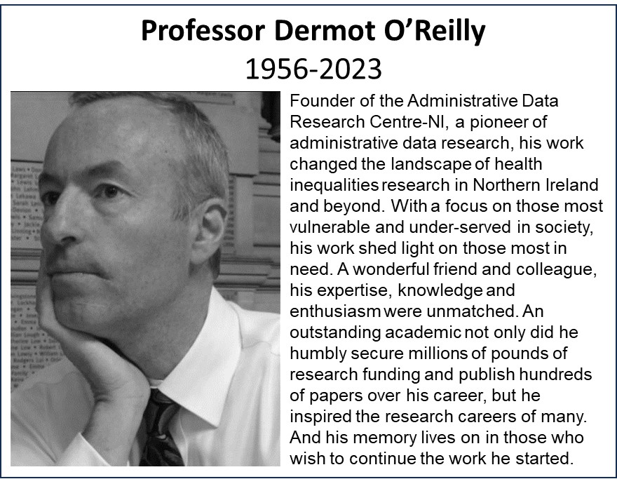 ADRC NI (@adrc_ni) on Twitter photo It is with great sorrow we share that last week we said goodbye to our dear friend & Director, Prof Dermot O’Reilly, after a short illness. It was an honour & a privilege to work alongside you & learn from you over the years. For that we are eternally thankful.
<a href="/CPH_QUB/">QUB Public Health</a> <a href="/adr_uk/">ADR UK</a> It is with great sorrow we share that last week we said goodbye to our dear friend & Director, Prof Dermot O’Reilly, after a short illness. It was an honour & a privilege to work alongside you & learn from you over the years. For that we are eternally thankful.
<a href="/CPH_QUB/">QUB Public Health</a> <a href="/adr_uk/">ADR UK</a>