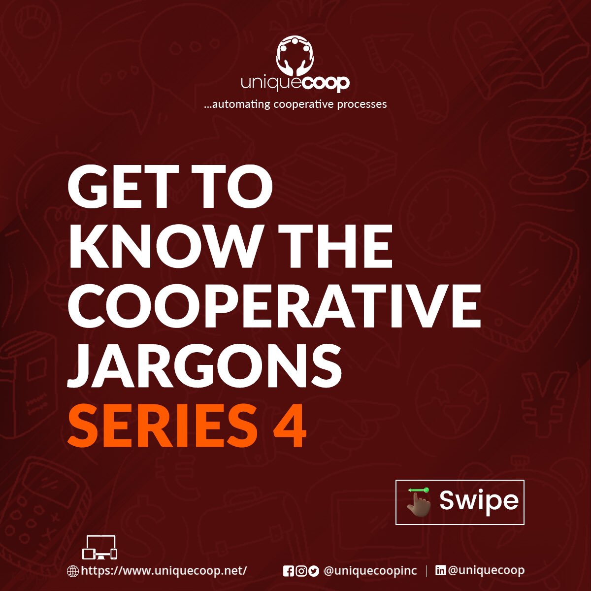 UniquecoopInc's tweet photo. It’s another of our series, and this time, we will be exploring COOPERATIVE JARGONS specifically words peculiar to Cooperative Societies. 

You should swipe right. ⏩⏩⏩
We promise it will be worth your time. 

#uniquecoopinc #cooptech #cooperativesinlagos #cooperativesociety https://t.co/jk9U9PNvu8