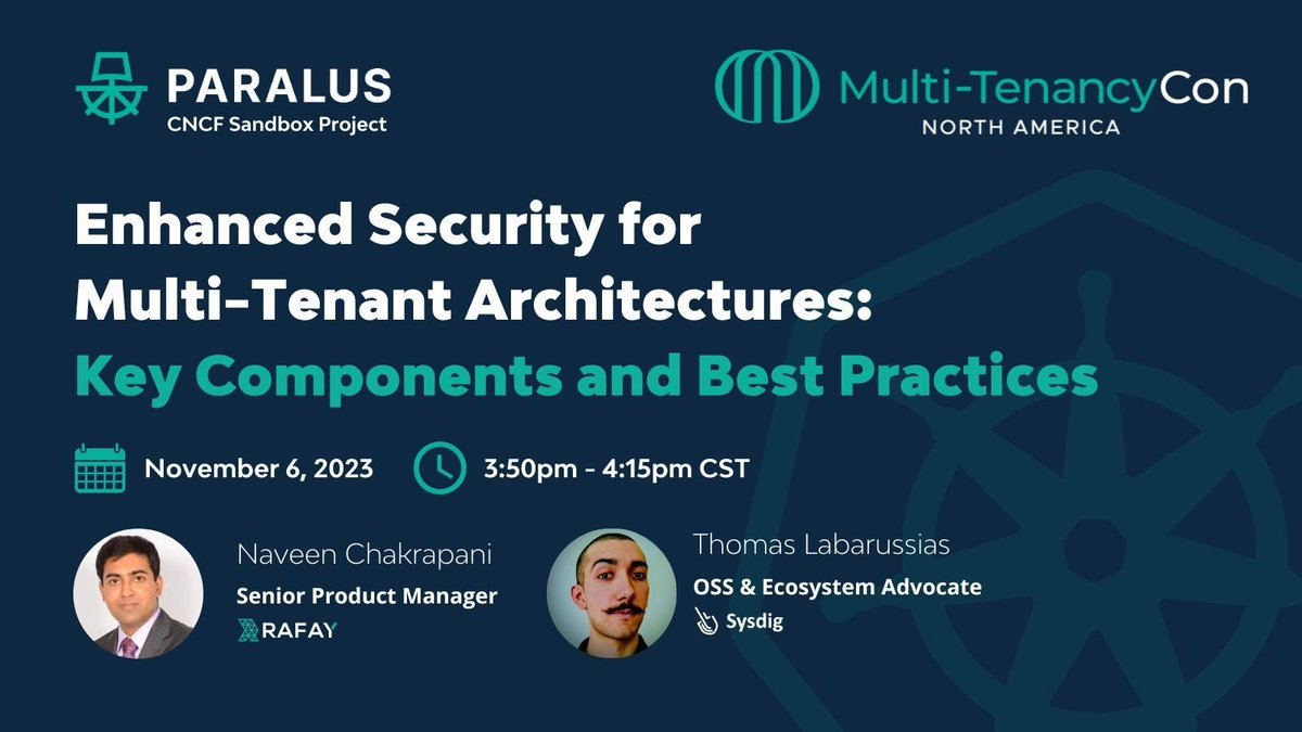 paralus_'s tweet image. #multitenancyCon starts today

Learn how a combination of CNCF OS tools can help you enhance security by detecting abnormal behavior/threats in your infra in real-time, simplify cluster management,  streamline RBAC operations using @falco_org , &amp;amp; Paralus

colocatedeventsna2023.sched.com/event/1Rj6V/en…