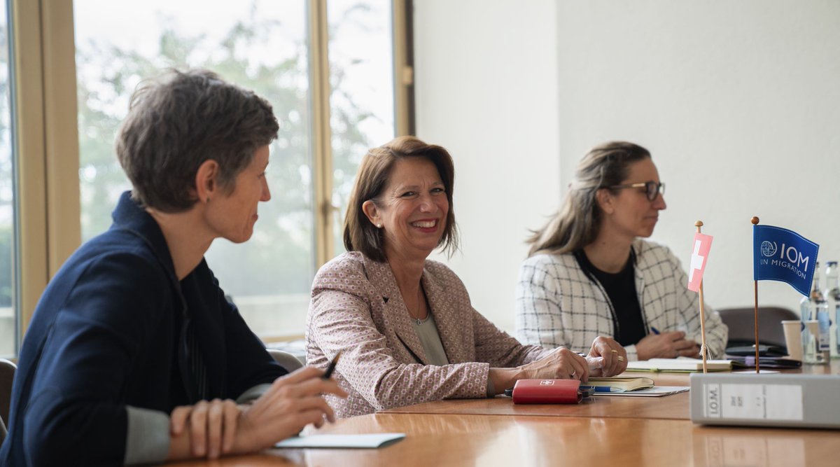 IOMchief's tweet photo. Really appreciated the talk with State Secretary Christine Schraner-Burgener @SEMIGRATION.
@UNmigration values the excellent cooperation with Switzerland and we are grateful for its unearmarked funding to support management and reform at IOM.
#DGPopeMeets https://t.co/UPT2vuRqyq