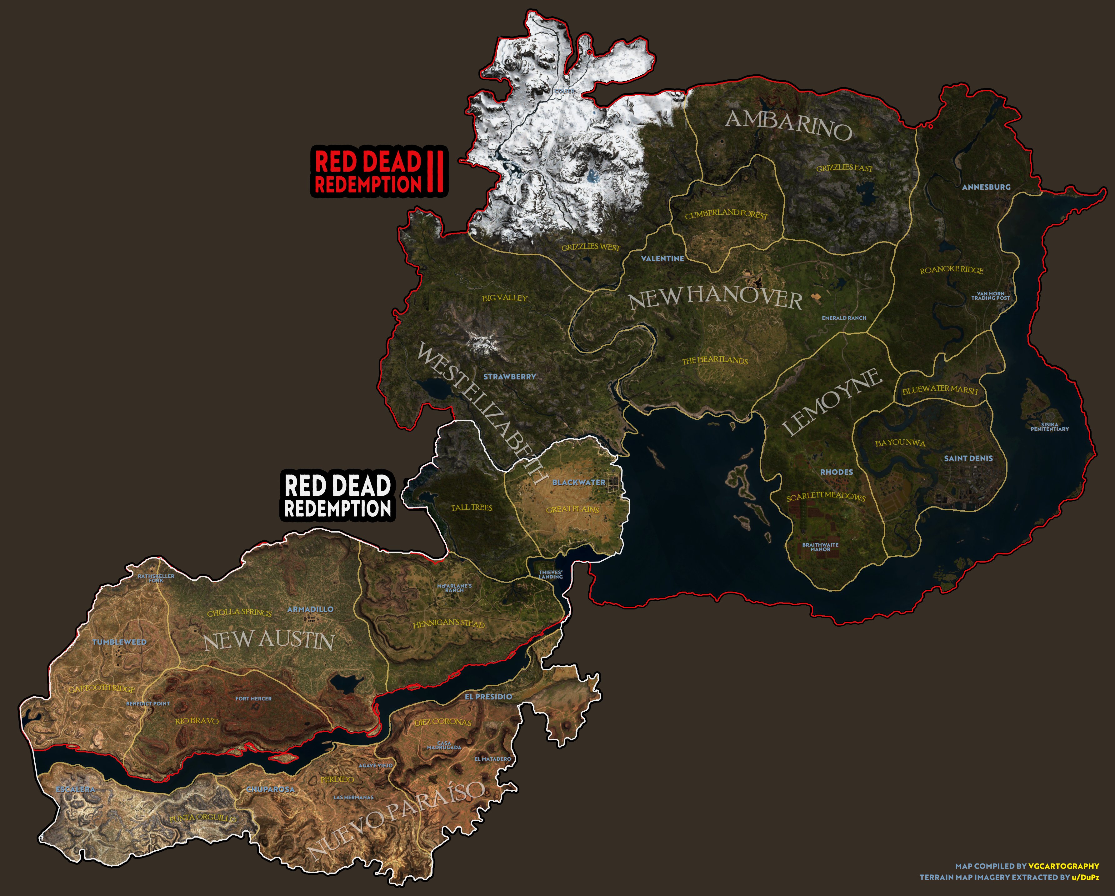 RDR 2 mapa