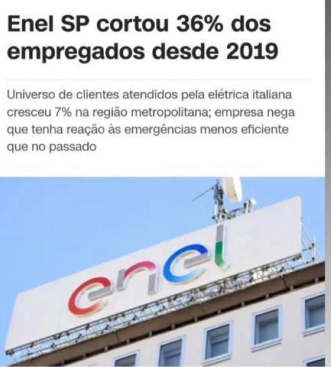 ENEL: serviço pior, tarifa mais cara e 4 dias sem luz…