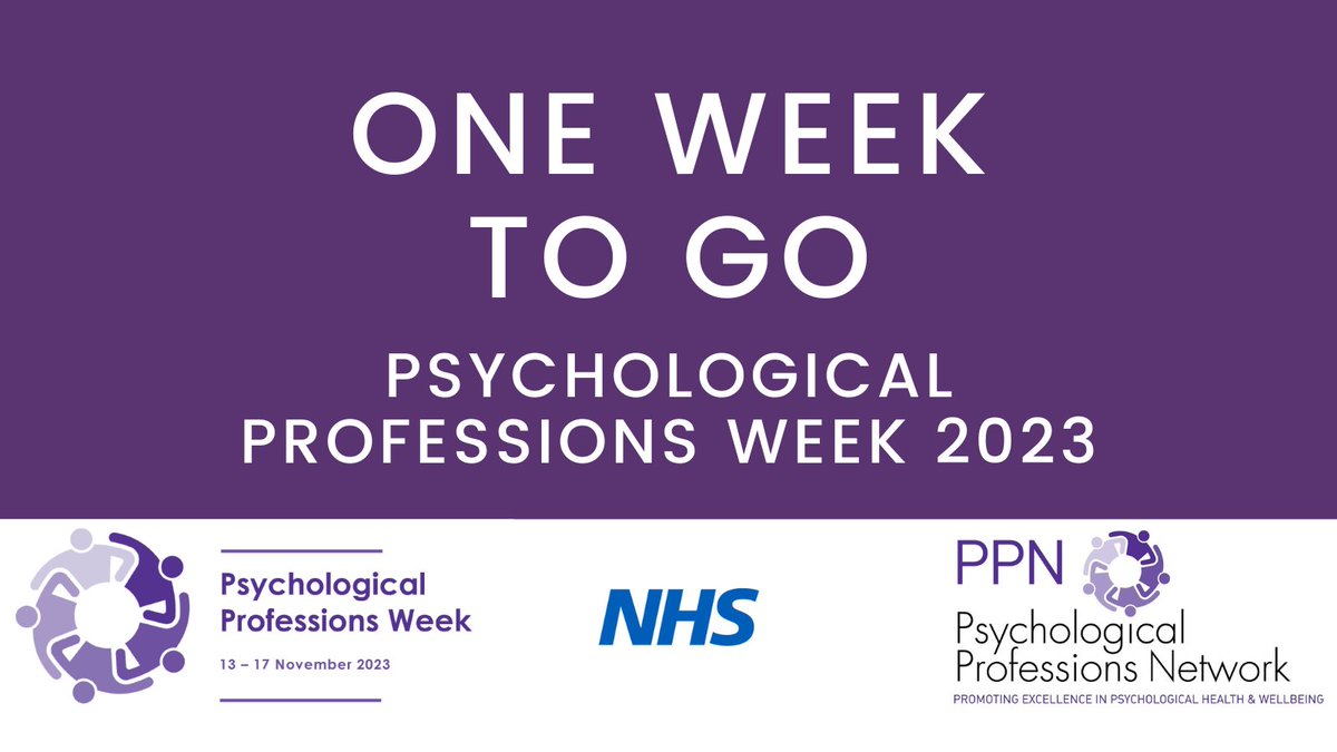 With #PsychologicalProfessionWeek2023, #PPWeek23 only a week away, there is still time to register to join our PPN events! Don’t miss out – details of sessions and registration are at ppn.nhs.uk/ppweek2023/pro…