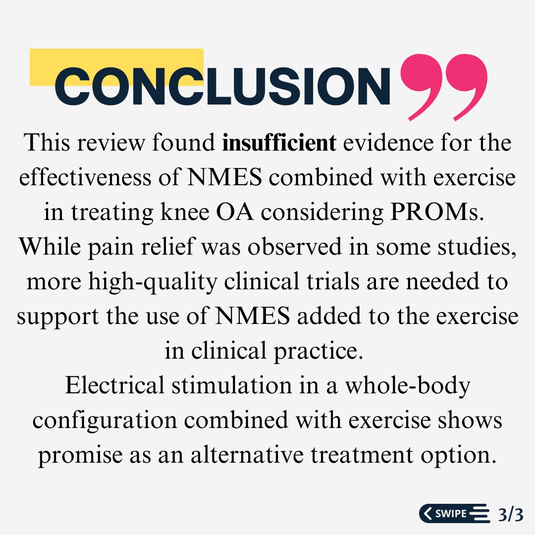 PhysioKeys's tweet photo. Effectiveness of neuromuscular electrical stimulation training combined with exercise on patient-reported outcomes measures in people with knee osteoarthritis: A systematic review and meta-analysis

https://t.co/HrqNrPSTF3

#physiotherapy #PhysicalTherapy #physio #research https://t.co/xRVv8QZIG0