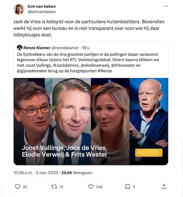 Matthijs85's tweet photo. Journalist openbaart geniepige lobby
Lobbyist probeert journalist vergeefs te chanteren
en vestigt daarmee nog wat extra aandacht op zijn geniepig gelobby 😏 #jackdevries #Lobby #Renze #Renzeopzondag #rtl4debat #RTLdebat #verkiezingsdebat #HetDebat
Lekker bezig, Jack de Vries!👌 https://t.co/AsN7lNPMVK