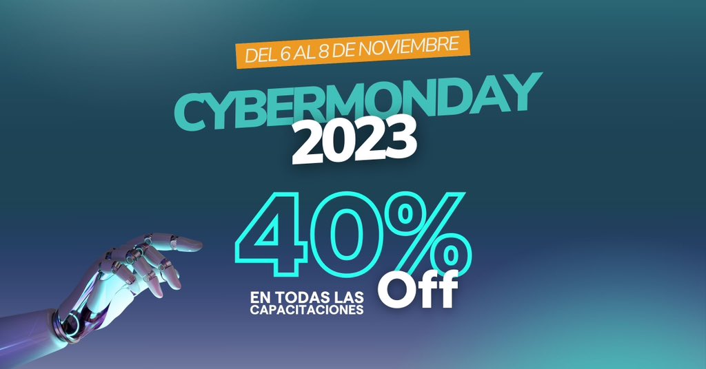 📣 ¡Empieza el #Cybermonday y con Upper tienes un 40% Off en todas las capacitaciones! 🤑 📣 
Aprovecha este beneficio que termina en sólo 3 días 😅 

Mira todas las ofertas en nuestro campus 📲 
campus.upper-academy.com