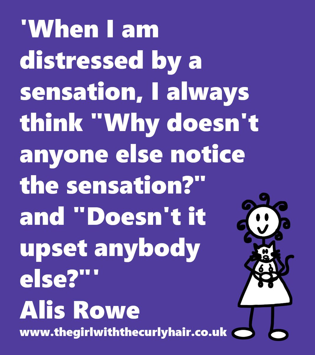 It can be terribly #isolating to have a reaction to an ‘ordinary’ #sensation (such as the smell or sound of the grass 🌱 being cut, the smell of a particular drink 🥤 or the hum of the fridge ❄️) that other people do not notice. thegirlwiththecurlyhair.co.uk/2023/09/17/und…