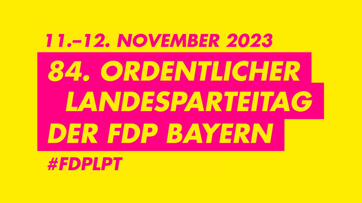 An diesem Wochenende begeht die <a href="/fdpbay/">FDP Bayern</a> ihren Landesparteitag #FDPLPT in Amberg – u. a. mit Neuwahl des Vorstands und der Wahl der bay. Spitzenkandidatur zur #Europawahl 2024. 🇪🇺

Links zu den #Livestream​s:
📲Samstag: tiny.cc/fdplpt23I
📲Sonntag: tiny.cc/fdplpt23II