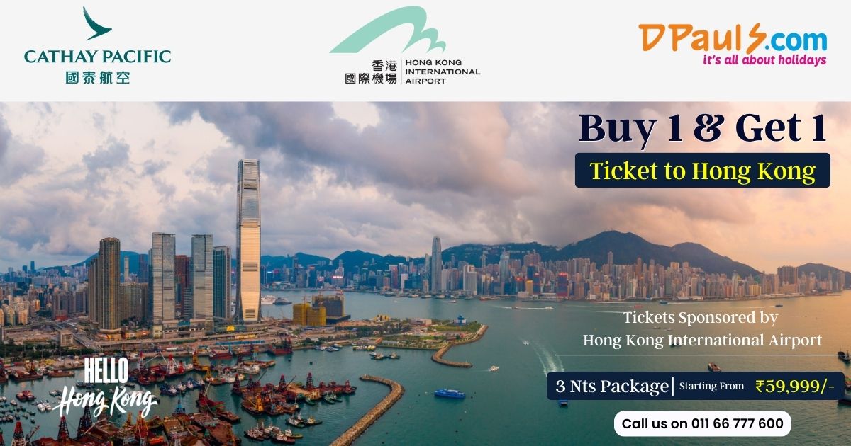 🌟 Unbelievable Travel Offer Alert! 🌟
✈️ Buy 1 Get 1 Flight Ticket to Hong Kong on Cathy Pacific!
🏨 Explore Hong Kong with our 3 Nts Package from Rs. 59,999/-
For more details, Call us on 011-66777600
#DPauls_Travel #Hongkong #CathayPacific #FlightTicket #HongkongPackages