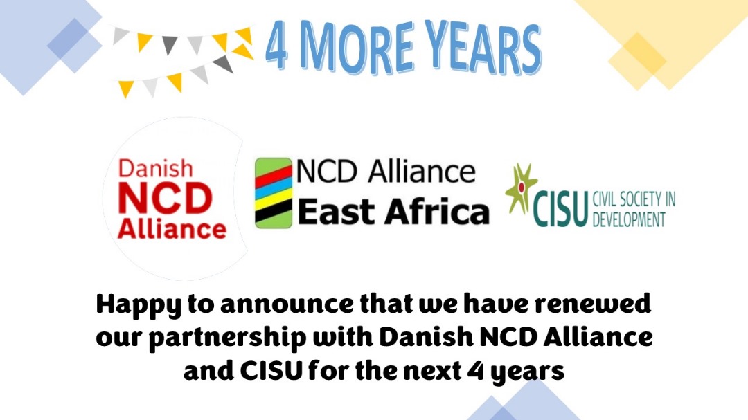 📣 Exciting news! 🎉

🎉Four more incredible years! 🤝 

🌍 We are thrilled to announce the extension of our partnership with the Danish NCD Alliance and CISU for the next four years. 

🔗 Our collaboration has truly flourished, growing from strength to strength.

Let's go!! 📢