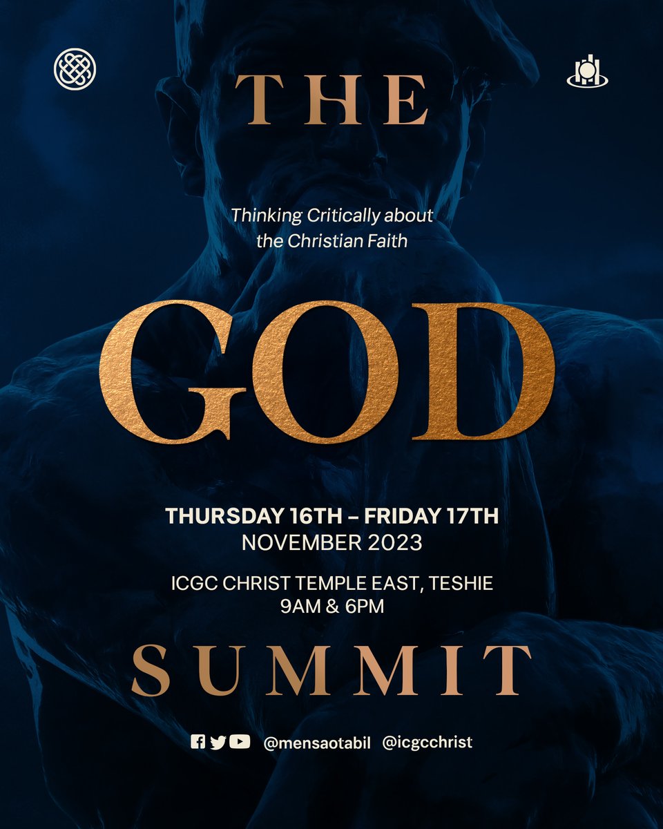 ICGCChrist's tweet image. 10 Days to the God Summit. This year’s theme is God and creation. Don’t miss!

#TheGodSummit