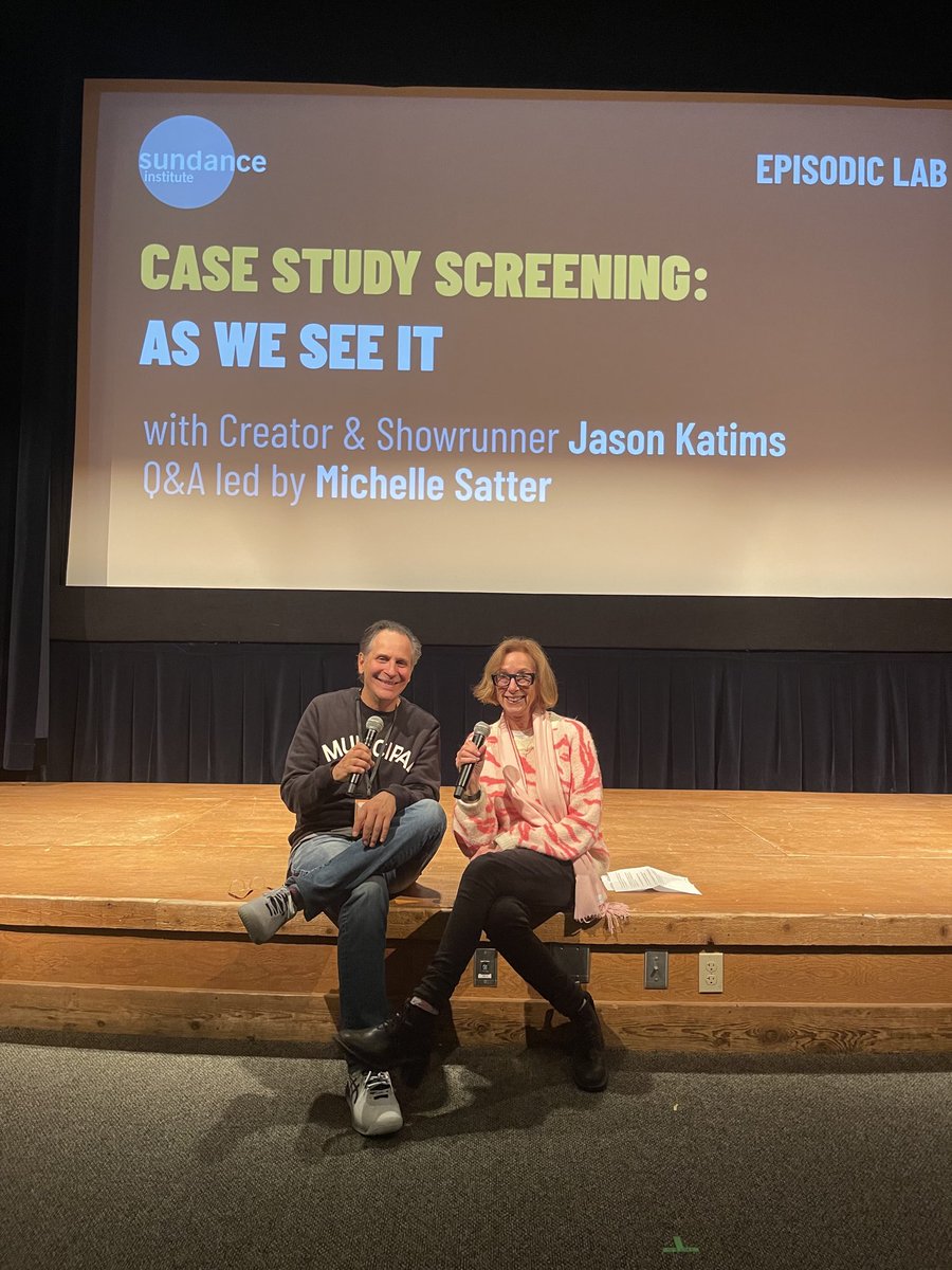 SundanceSatter's tweet photo. Great to lead a conversation with our Alum/Creative Advisor @JasonKatims about creating the pilot and series #ASWESEEIT @sundanceorg #EpisodicLab! We supported Jason & @mattreevesLA on their first feature #THEPALLBEARER at our #ScreenwritersLab in 1995. https://t.co/eDhlk2etvf