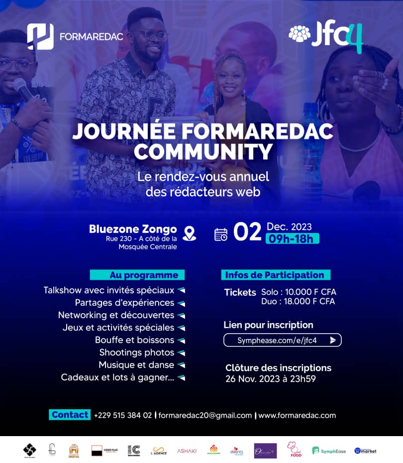 formaredac's tweet photo. C'EST OFFICIEL !

Le samedi 02 décembre 2023, la #BlueVibe vous invite à la BlueZone pour une journée exceptionnelle dédiée aux rédacteurs web et professionnels du numérique.💙

Inscrivez-vous pour la JFC4 sur : https://t.co/NIVl94Dhm6 !

#JFC4 #RédacteursWeb
#formaredaccommunity https://t.co/a0dLq3btMM