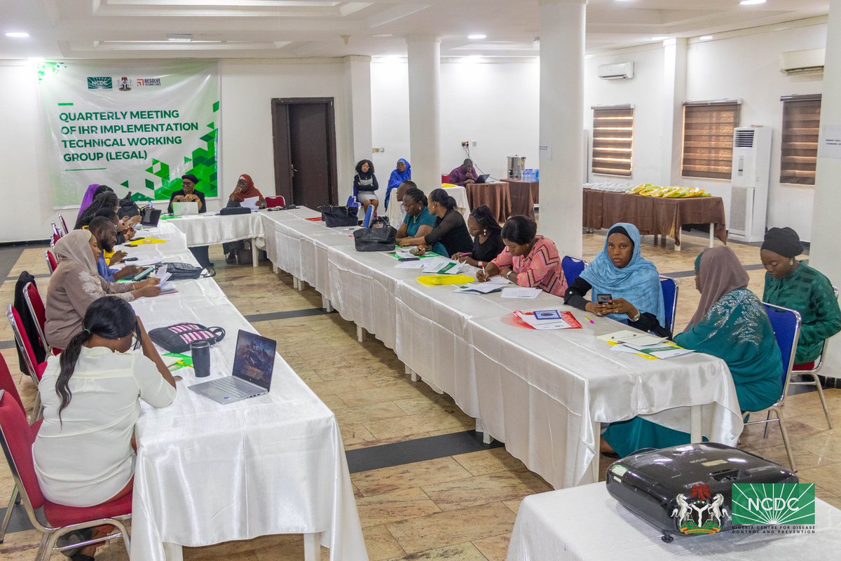 Last week, the Technical Working Group (legal) on the implementation of #InternationalHealthRegulations held their 3rd quarter meeting to discuss the #IHR implementation status in Nigeria, providing updates on legal developments in public health security.

Discussions also