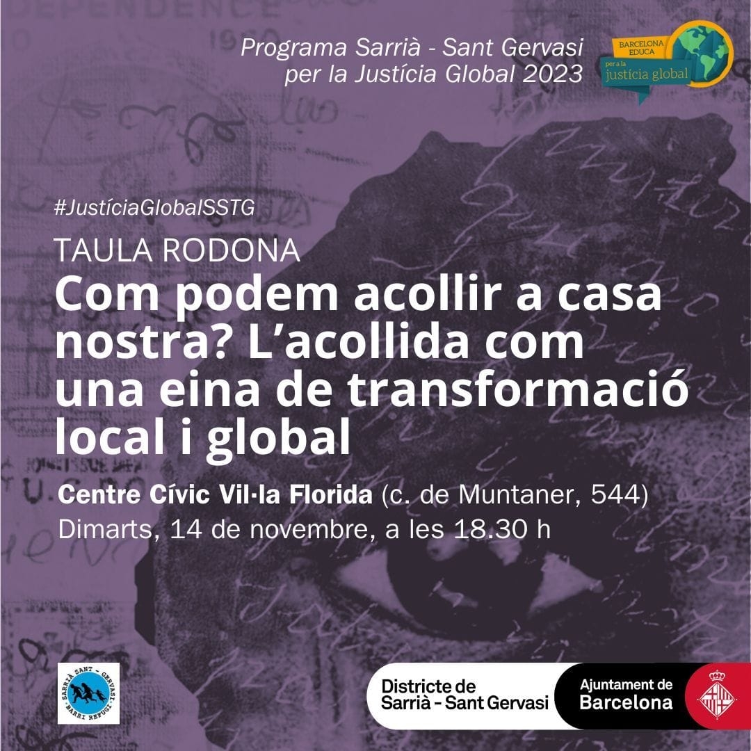 BCNJustGlobal's tweet photo. 🫂 Algun cop heu pensat en acollir a casa alguna persona necessitada d'asil 👣?  en parlarem amb @PuntReferencia i @RWelcomeCat en la taula rodona organitzada per la Plataforma Sarrià-St.Gervasi Refugi 
+INFO👉https://t.co/NwTiVtA9X8
📆 14 nov
🕤18:30h
🧭@ccvilaflorida https://t.co/u2nmNnadtn