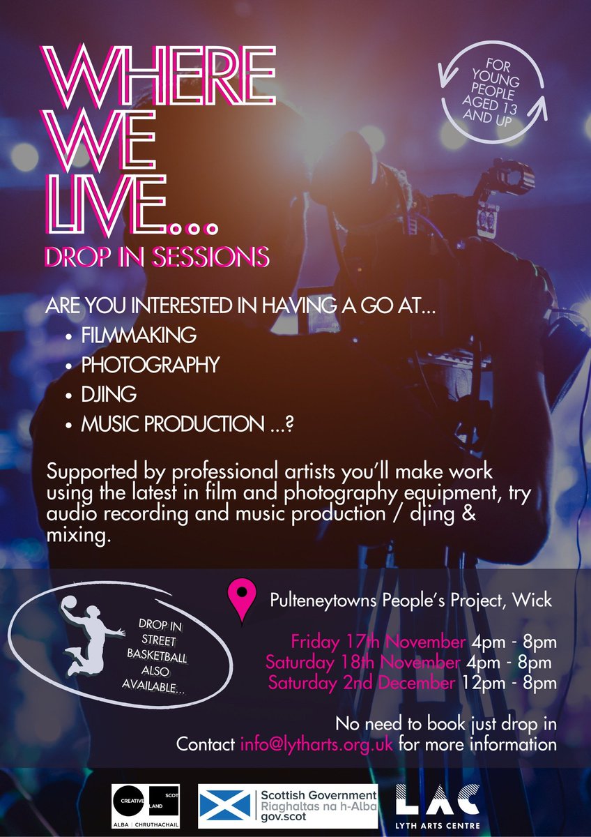 DYW North Highland (@dywnh_skills) on Twitter photo Unleash your creative side with <a href="/LythArtsCentre/">Lyth Arts Centre</a> drop-in sessions! These professional artist-supported sessions offer the opportunity to explore filmmaking, photography, DJing, and music production using modern equipment. You don't need to book – just email them for more info! 🤩 Unleash your creative side with <a href="/LythArtsCentre/">Lyth Arts Centre</a> drop-in sessions! These professional artist-supported sessions offer the opportunity to explore filmmaking, photography, DJing, and music production using modern equipment. You don't need to book – just email them for more info! 🤩
