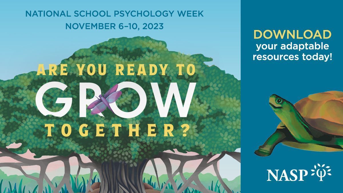 Happy National School Psychology Week! This week is a time to reflect and celebrate the ways in which we get to grow together. Check out NASP’s page of resources for ideas about how to celebrate this week: tinyurl.com/tf4hrnc2