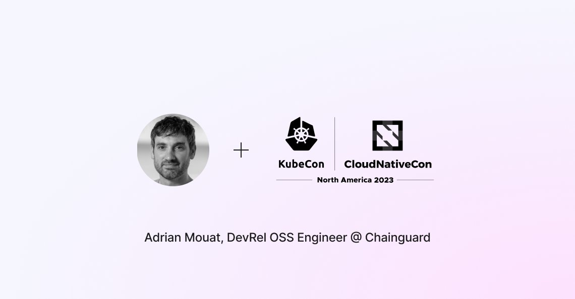 🗣️ Speakers today at #Kubecon: MON 11/6 ☸️ 🔐 Secure your AWS Workloads as you Build with @snyksec @adrianmouat 11:00 am - 1:00 pm CT *Virtual 🐙 Small Octopus, Big Idea @wolfi_os w/ JDolitsky 2:30 - 3:00 pm CT Row 24 | 2411 S. Michigan Ave, Chicago, IL get.chainguard.dev/kubecon-na-202…