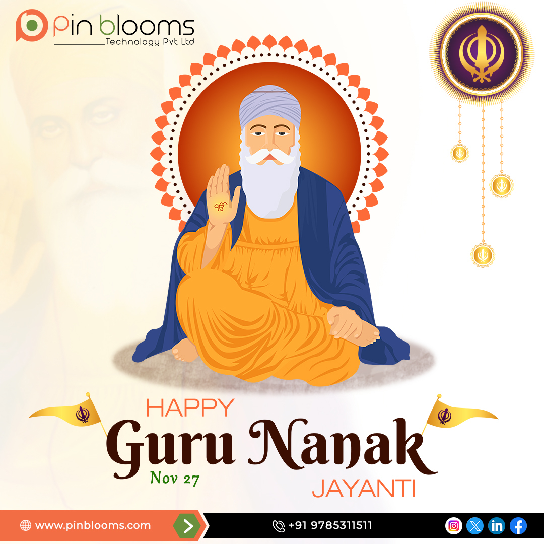 PinBlooms's tweet photo. Celebrating Guru Nanak Jayanti with joy and reverence. Let's cherish the teachings of compassion and unity#GuruNanakJayanti #DivineTeachings #Magento #eCommerce #MagentoDevelopers #WebDevelopment #ITServices #ITInfrastructure #SoftwareDevelopment #Pinblooms #pinbloomstechnology https://t.co/8SWNYQo9j8