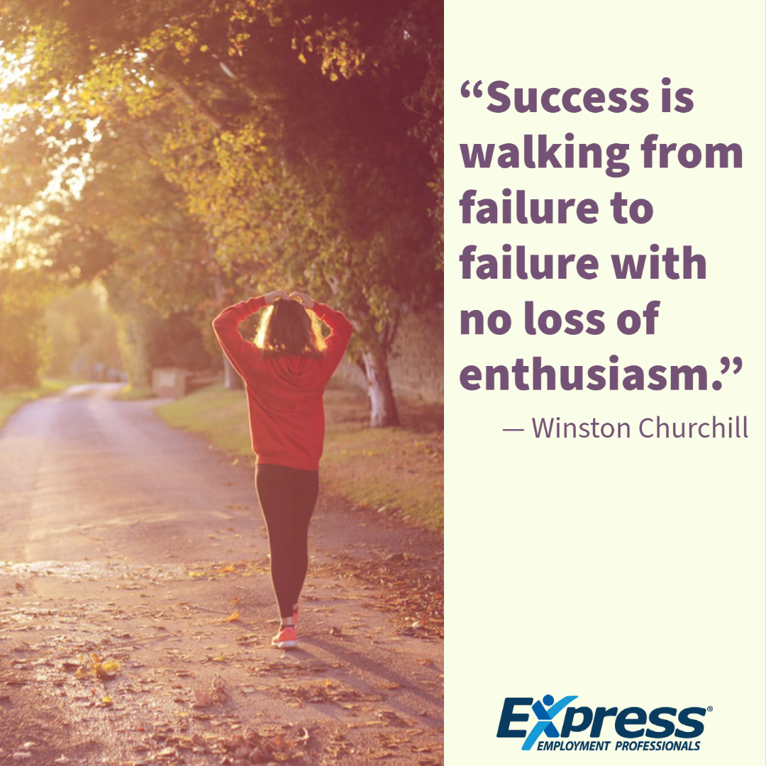 FIND YOUR MOTIVATION! - Failure can teach us a lot, and as long as your enthusiasm never fades, you'll soon discover success. #MotivatonMonday #ExpressPros