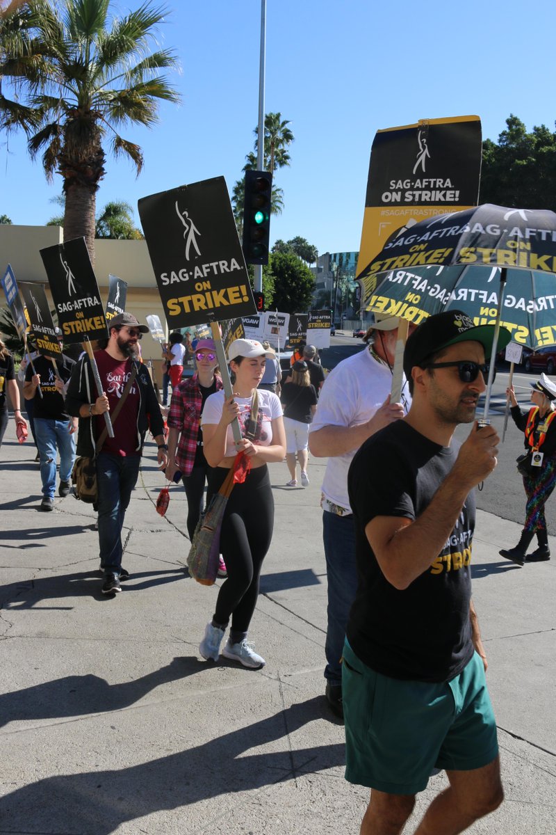 We are performers, united in purpose and determined in strength. It's time to fight for what's right. Find your place on the picket line today at Sagaftrastrike.org and be part of the change! 💛💪 #SagAftraStrong