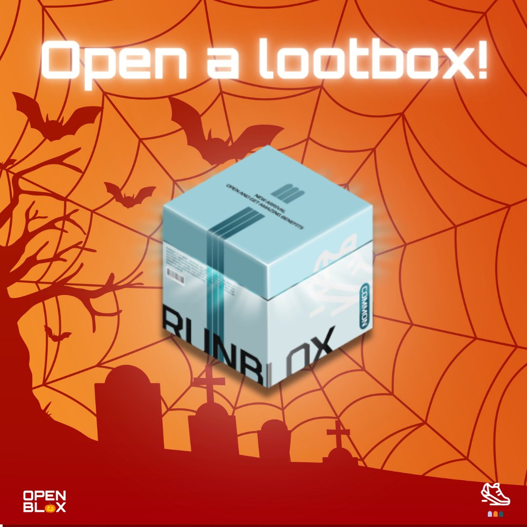 OpenBlox🔺💙 (@openblox_io) on Twitter photo Day 6: Open a lootbox in #RunBlox APP 📦
6/7 of #Bloxoween ‼️
What will you get? 🧐
Tag <a href="/RunBlox_io/">RunBlox🔺💙🔲 | RunOnArb</a> and share your results 💪
zealy.io/c/openblox/que… Day 6: Open a lootbox in #RunBlox APP 📦
6/7 of #Bloxoween ‼️
What will you get? 🧐
Tag <a href="/RunBlox_io/">RunBlox🔺💙🔲 | RunOnArb</a> and share your results 💪
zealy.io/c/openblox/que…
