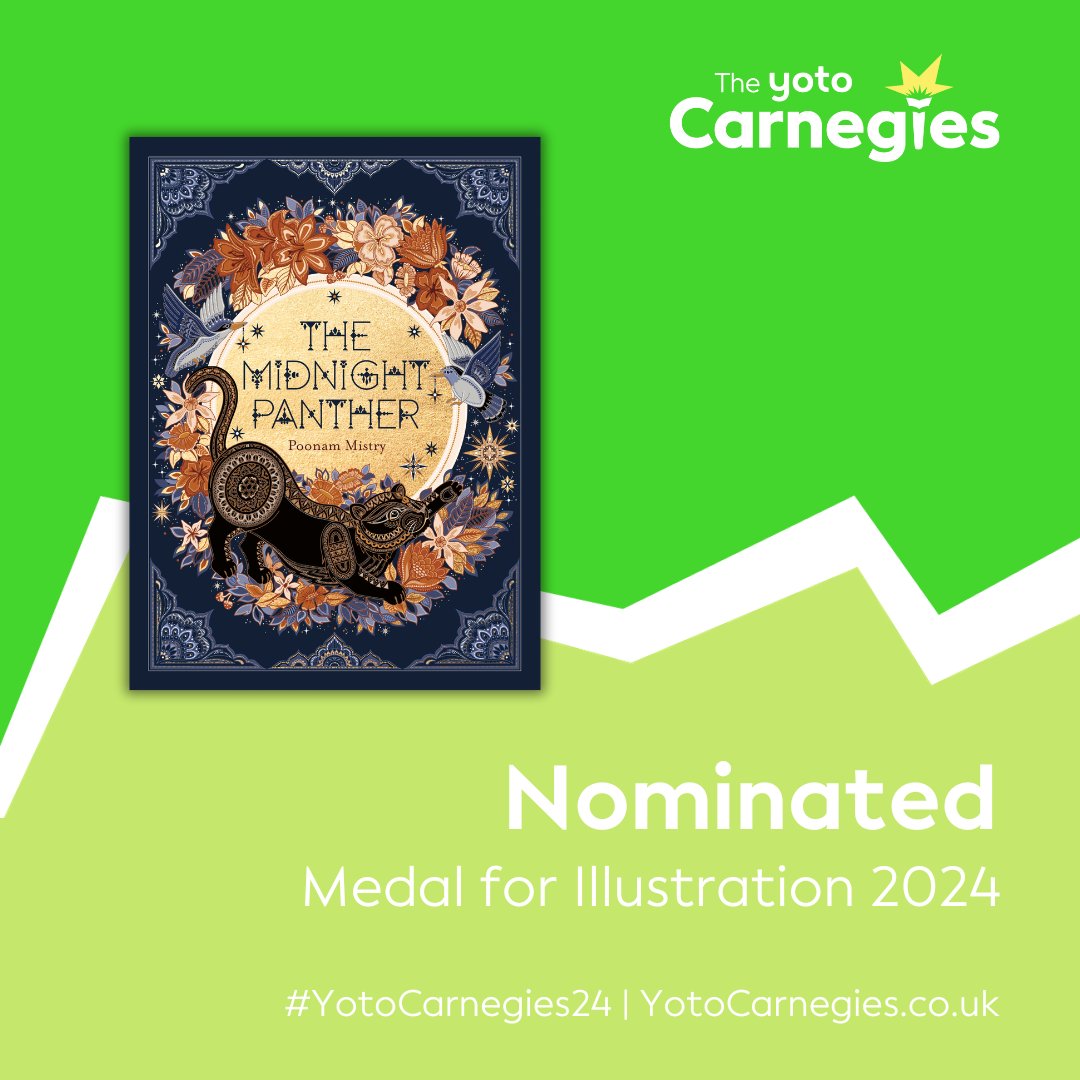 We are thrilled to announce that both The Midnight Panther by @pmistryartist and The Ever-Changing Earth by Graham Baker-Smith have been nominated for the #YotoCarnegies2024 Medal for Illustration!🏆

We are so proud to publish these two gorgeous books - congratulations both.✨