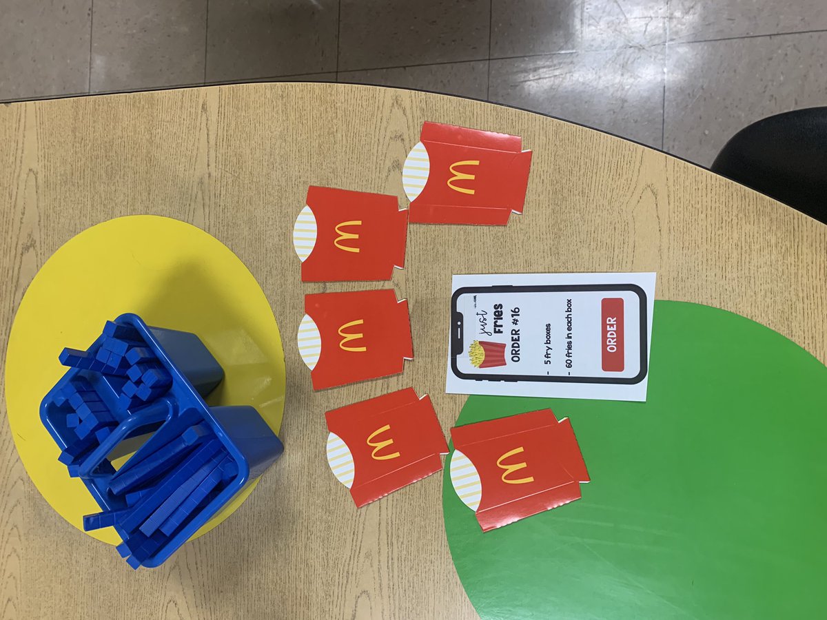 MsB_teaches3's tweet photo. Fryday we fulfilled some McDonald orders for our customers to review multiplying by multiples of 10! 🍟🥤@Hyde3rdG https://t.co/kEfZsmdxG1